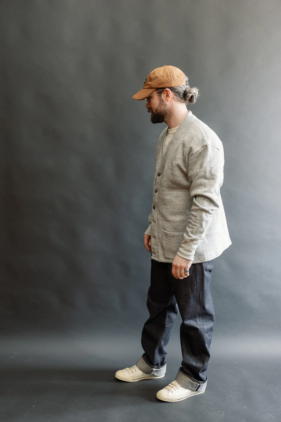 Lot 498 - 4 Needle Sweat Cardigan - Heather Grey - Image 7