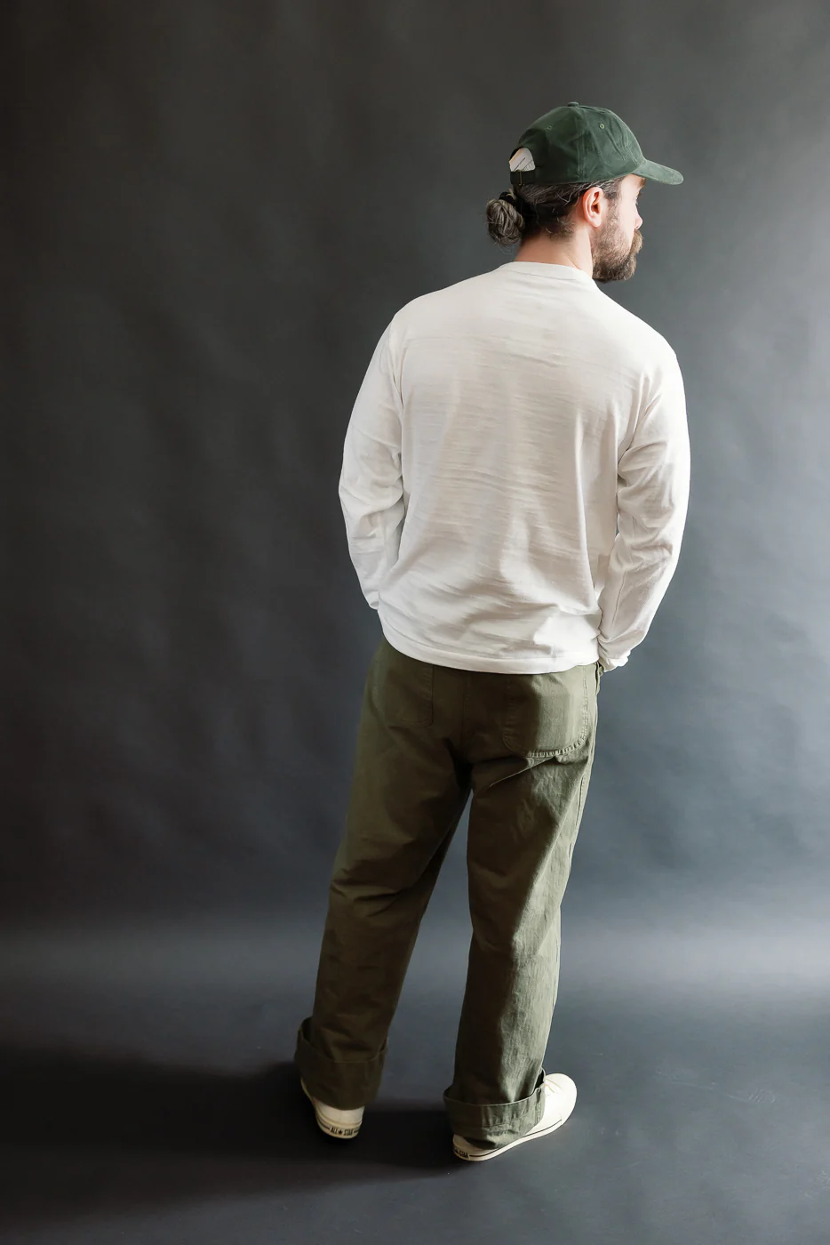 Lot 5906 - Slubby Cotton T-Shirt Long Sleeve - Off White - Image 7