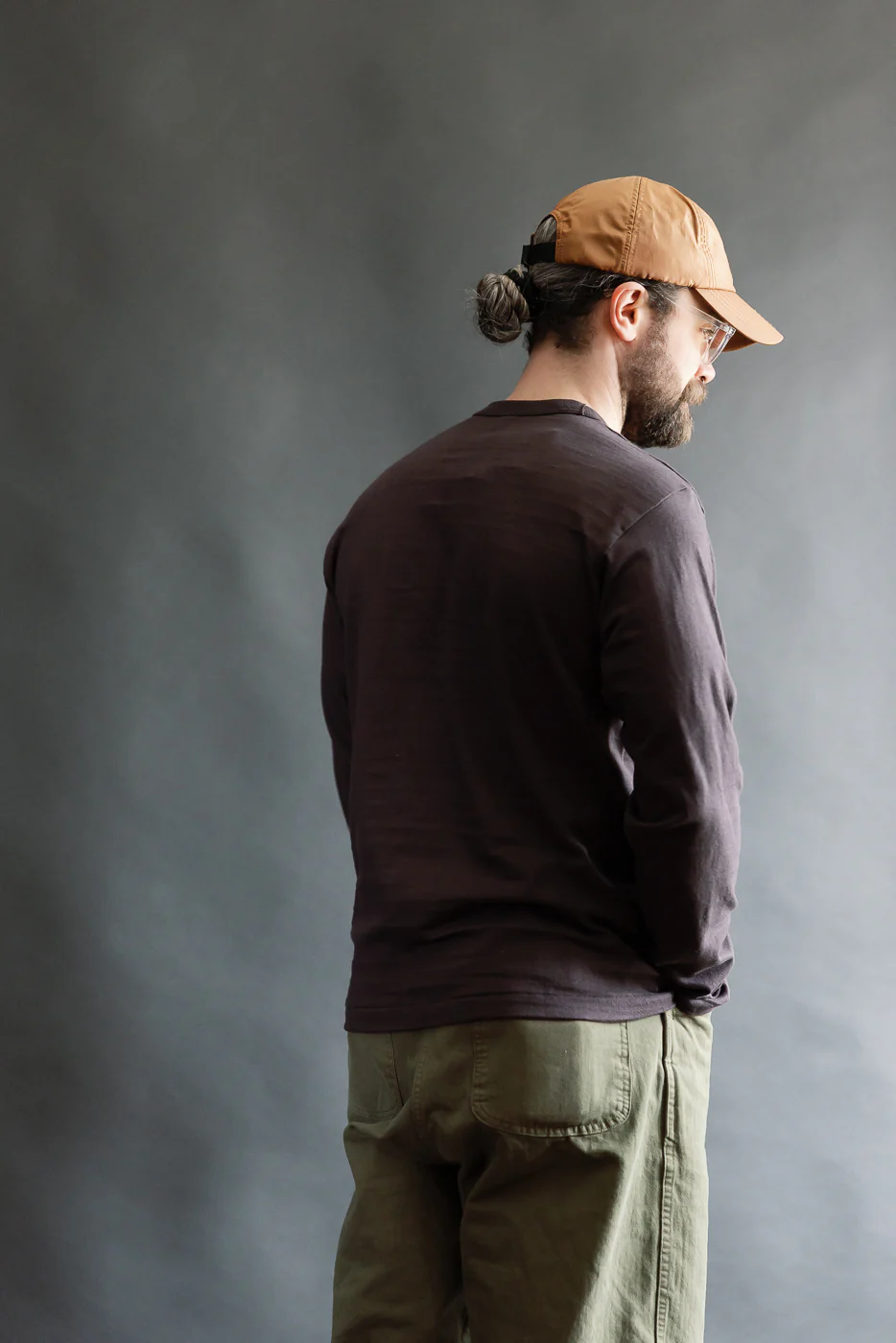 Lot 5906 - Slubby Cotton T-Shirt Long Sleeve - Sumi - Image 11
