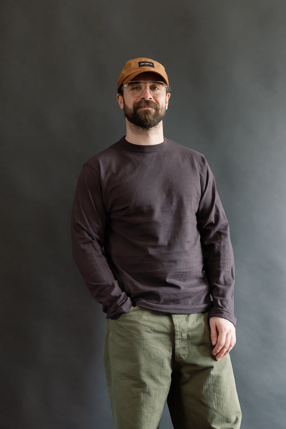 Lot 5906 - Slubby Cotton T-Shirt Long Sleeve - Sumi - Image 13