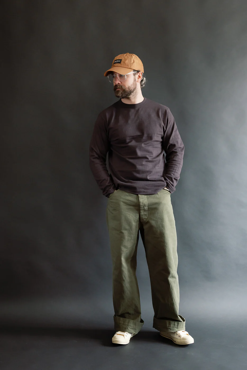 Lot 5906 - Slubby Cotton T-Shirt Long Sleeve - Sumi - Image 5