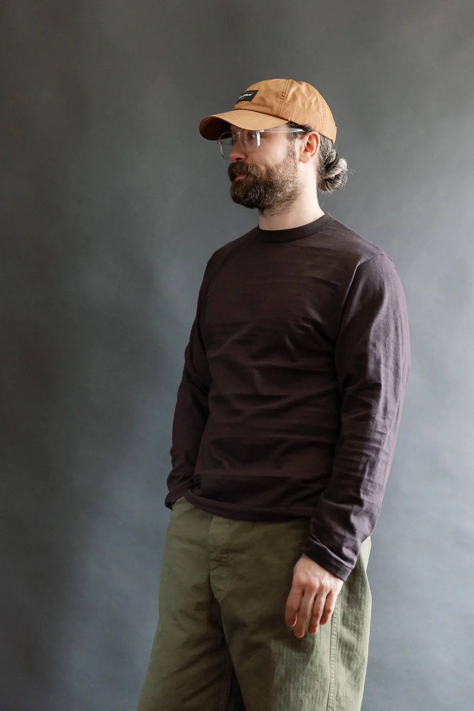 Lot 5906 - Slubby Cotton T-Shirt Long Sleeve - Sumi - Image 9