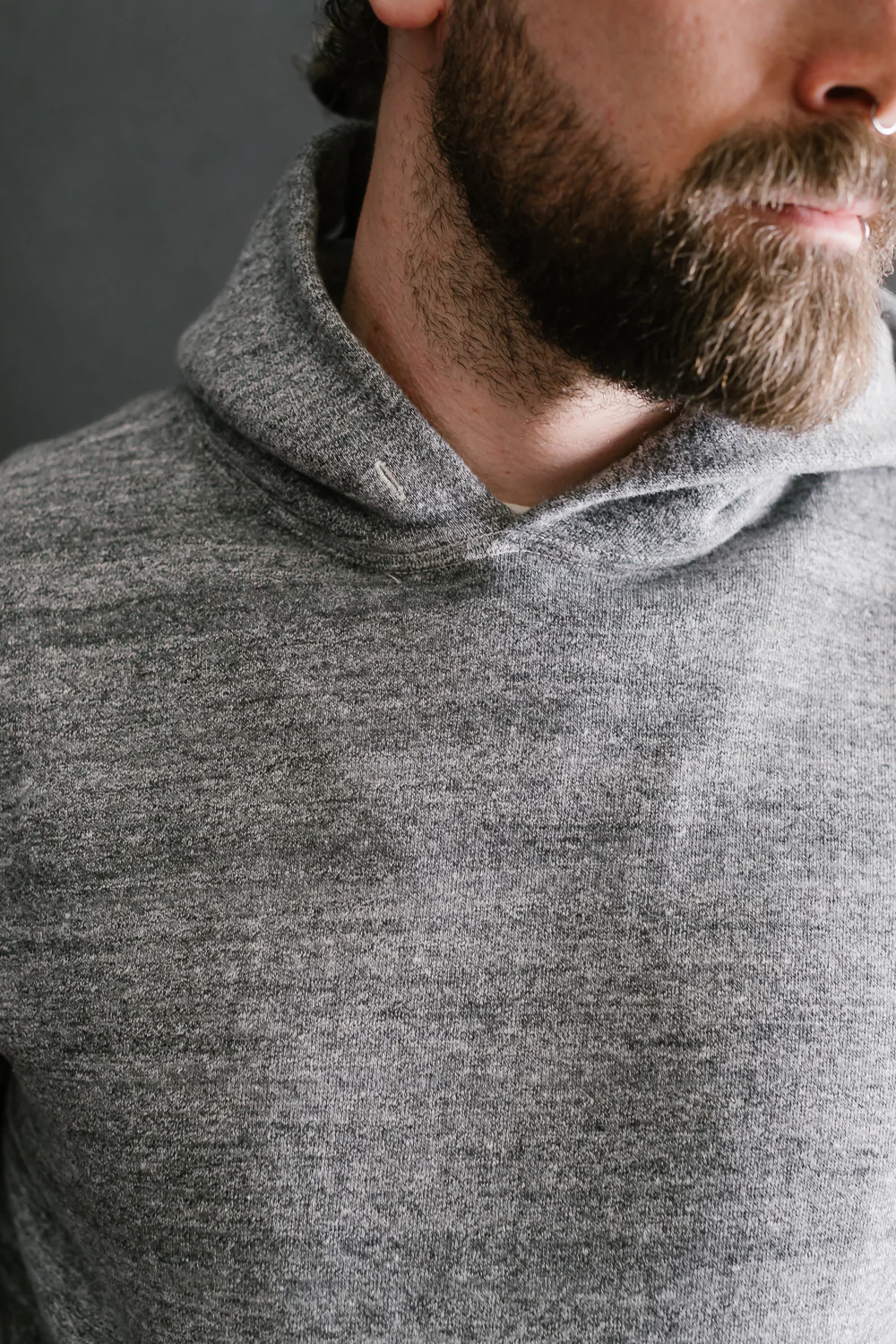 Lot 86002 - Loop Wheel Sweat Hoodie - Heather Charcoal - Image 17