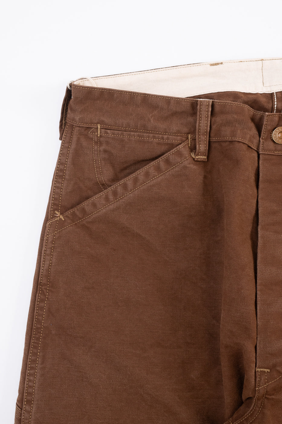 Lot JG-12 - Late 30s Ironworkers Trousers Duck - Brown - Image 3