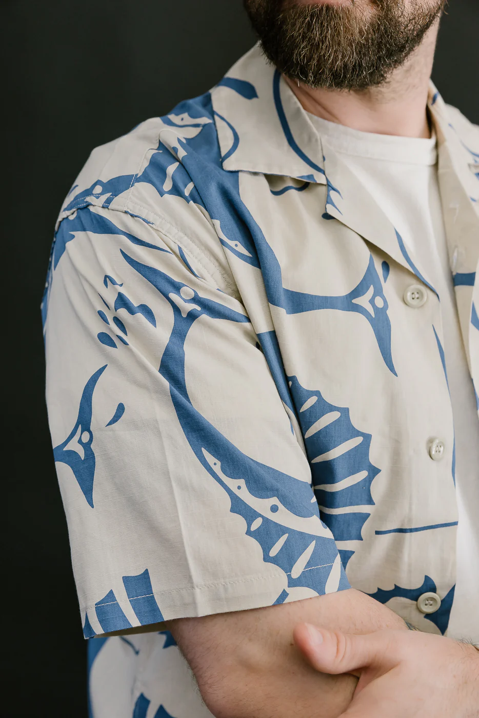 Lot JG-18 - Sailfish Camp Collar Shirt - Beige - Image 17