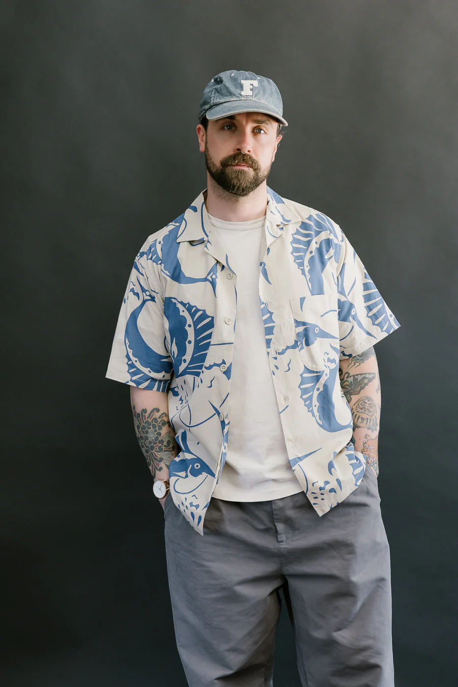 Lot JG-18 - Sailfish Camp Collar Shirt - Beige - Image 9