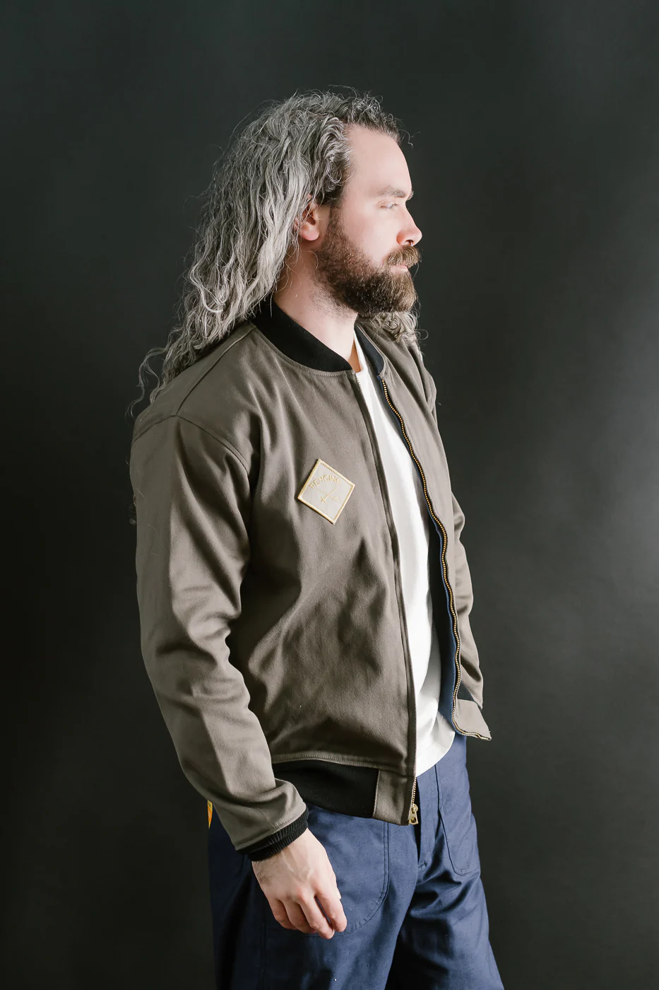 Lot JG-24 - Reversible Cadet's Varsity Jacket w/Patches - Grey, Blue - Image 14