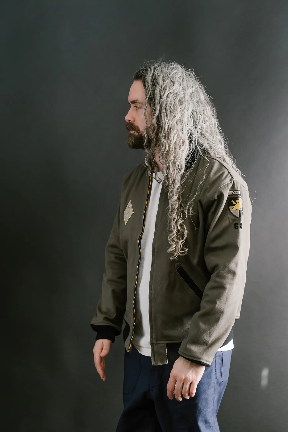 Lot JG-24 - Reversible Cadet's Varsity Jacket w/Patches - Grey, Blue - Image 17