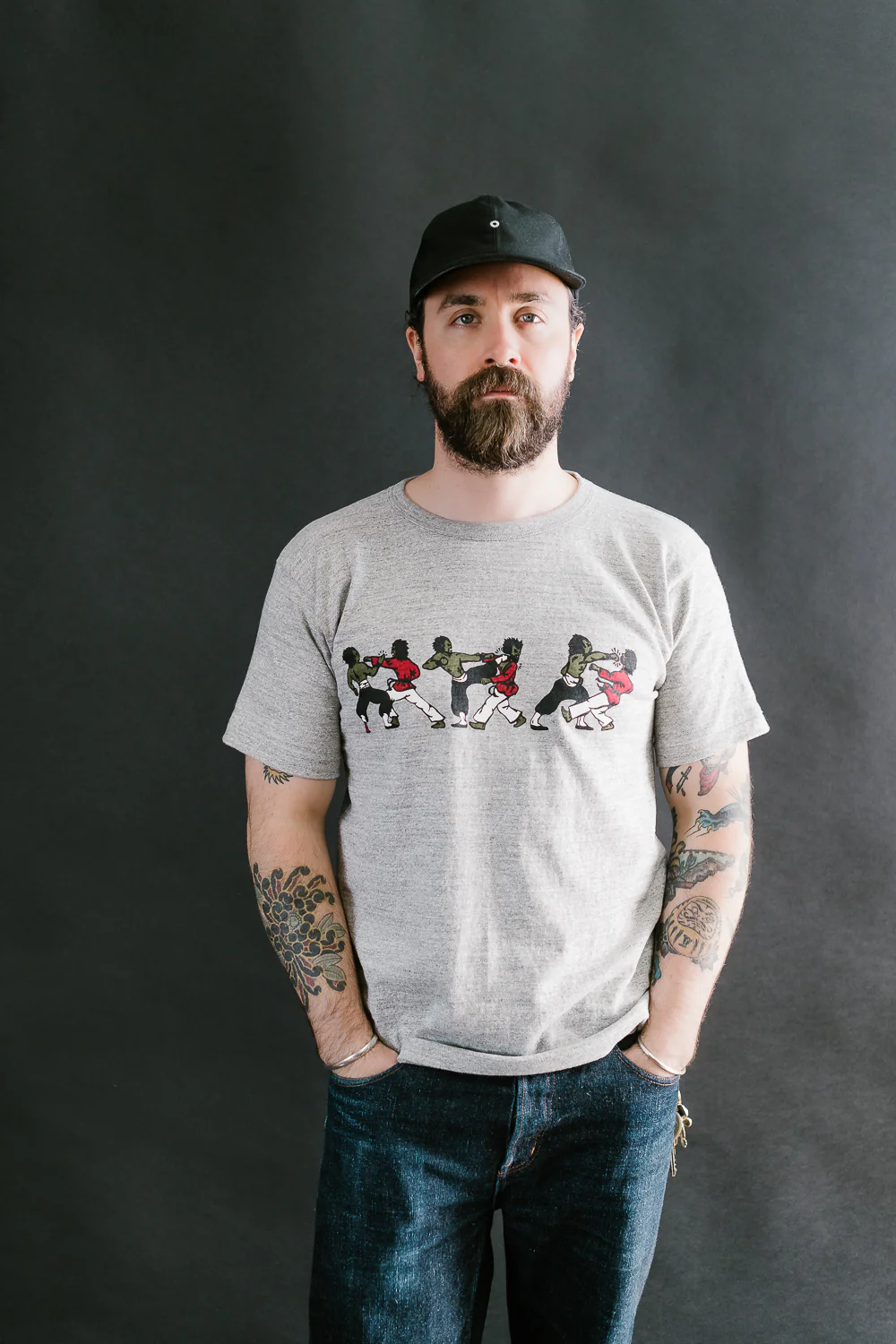 Lot JG-CS06 - Kung Fu Fighting T-Shirt - Heather Grey - Image 14