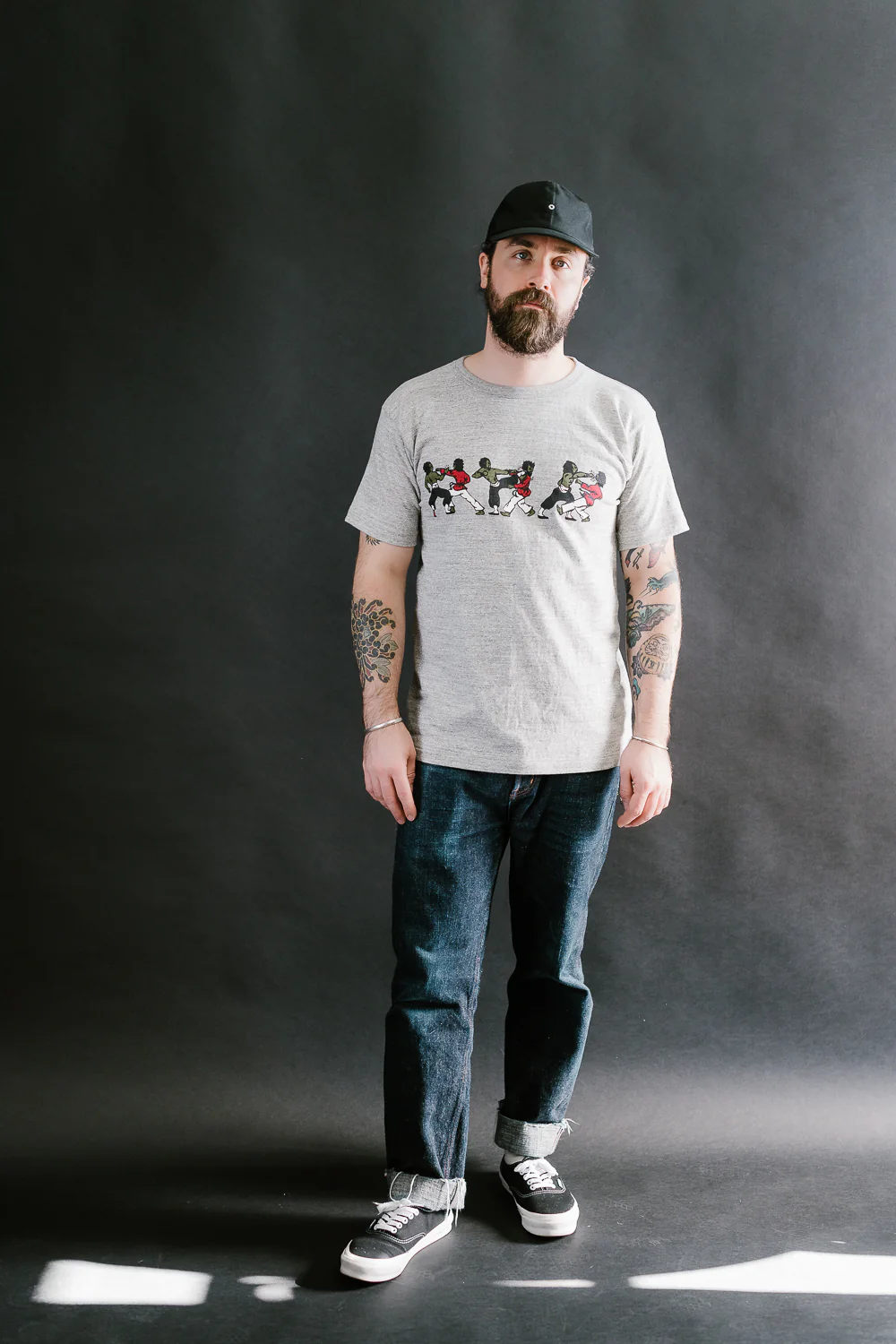Lot JG-CS06 - Kung Fu Fighting T-Shirt - Heather Grey - Image 6