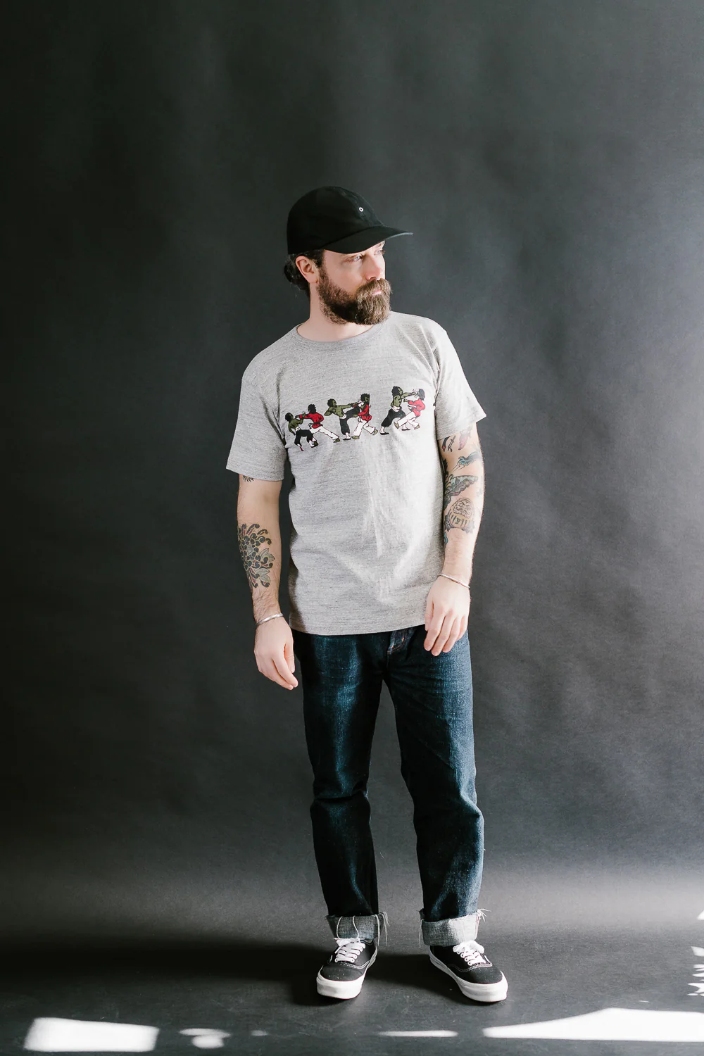 Lot JG-CS06 - Kung Fu Fighting T-Shirt - Heather Grey - Image 9