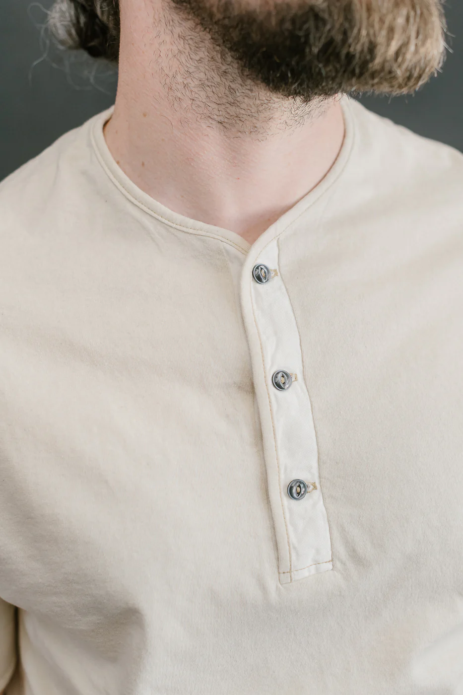 LRH1040 - Supima Cotton Henley - Old Ivory - Image 16