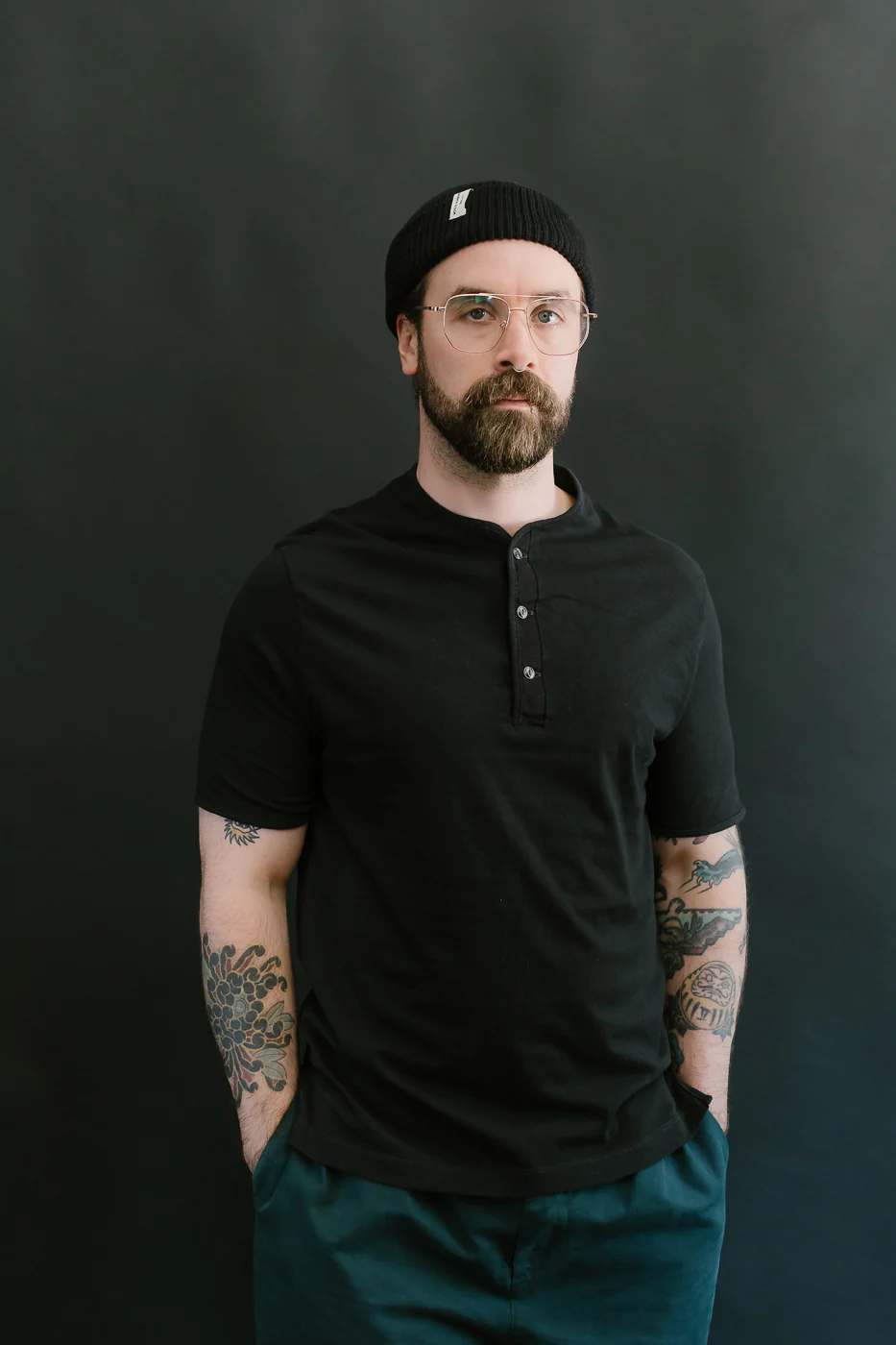 LRH1040 - Supima Cotton Henley - Royal Black - Image 14