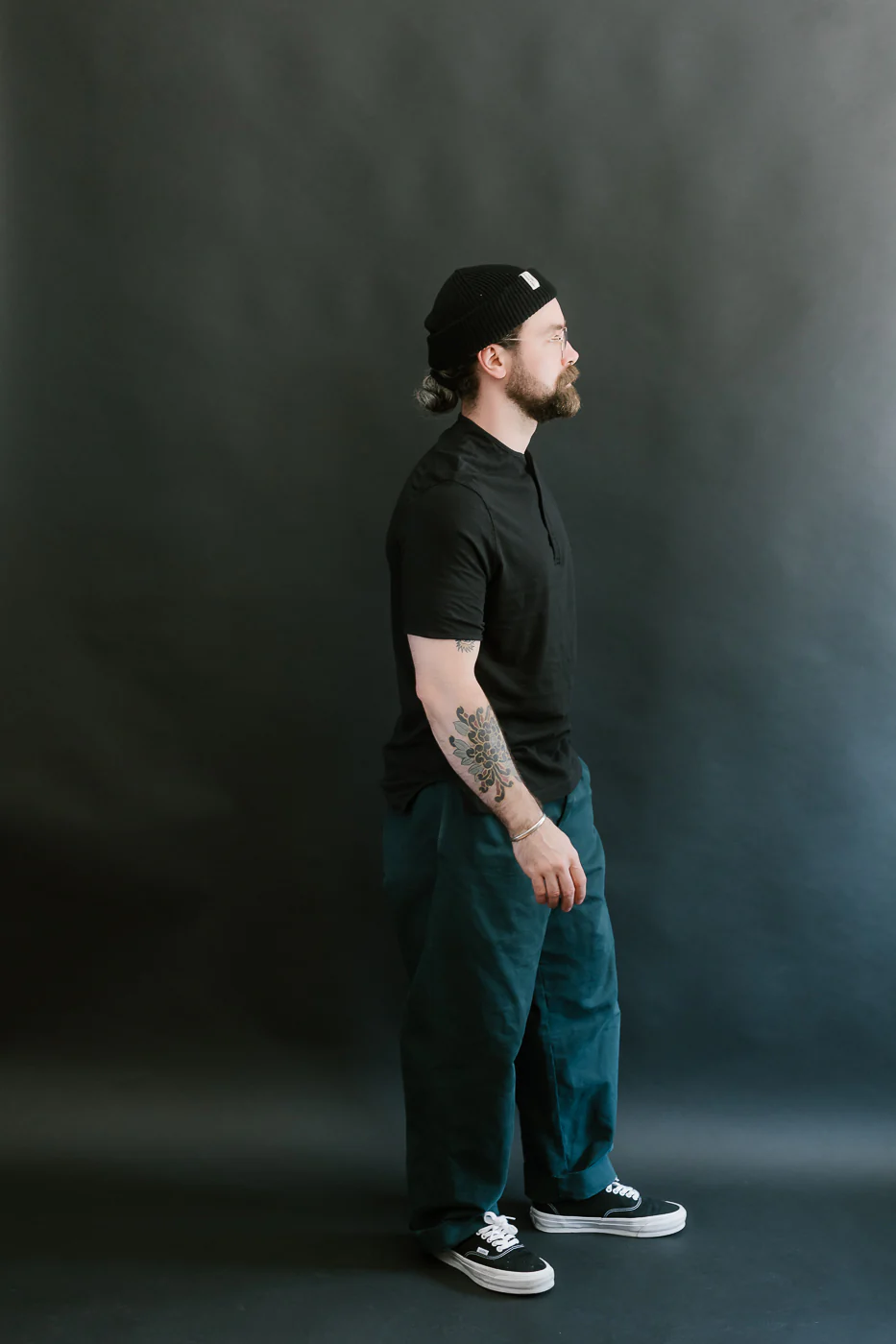LRH1040 - Supima Cotton Henley - Royal Black - Image 7