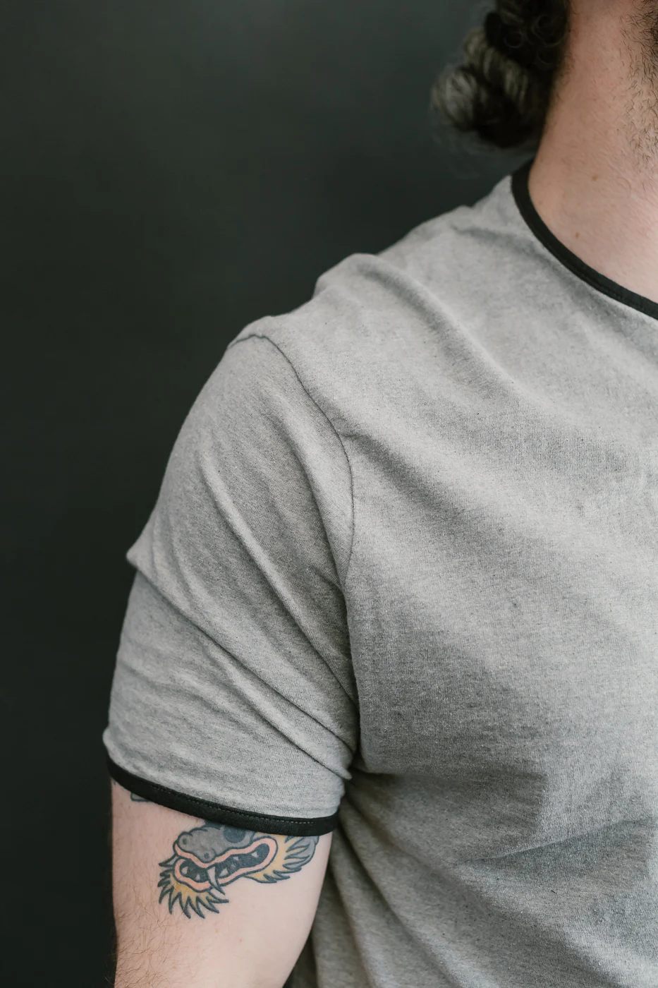 LRH1040 - Supima Cotton Henley - Two-tone Vintage Grey - Image 15