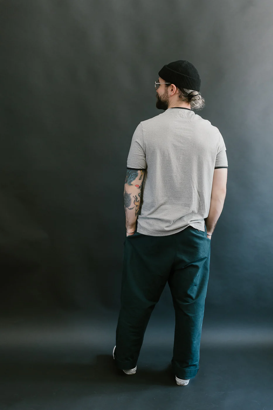 LRH1040 - Supima Cotton Henley - Two-tone Vintage Grey - Image 7