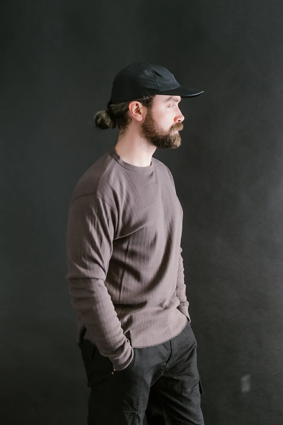 LRC1114 - Smooth Drop Needle Rib Knit LS Crew - Classic Black - Image 10