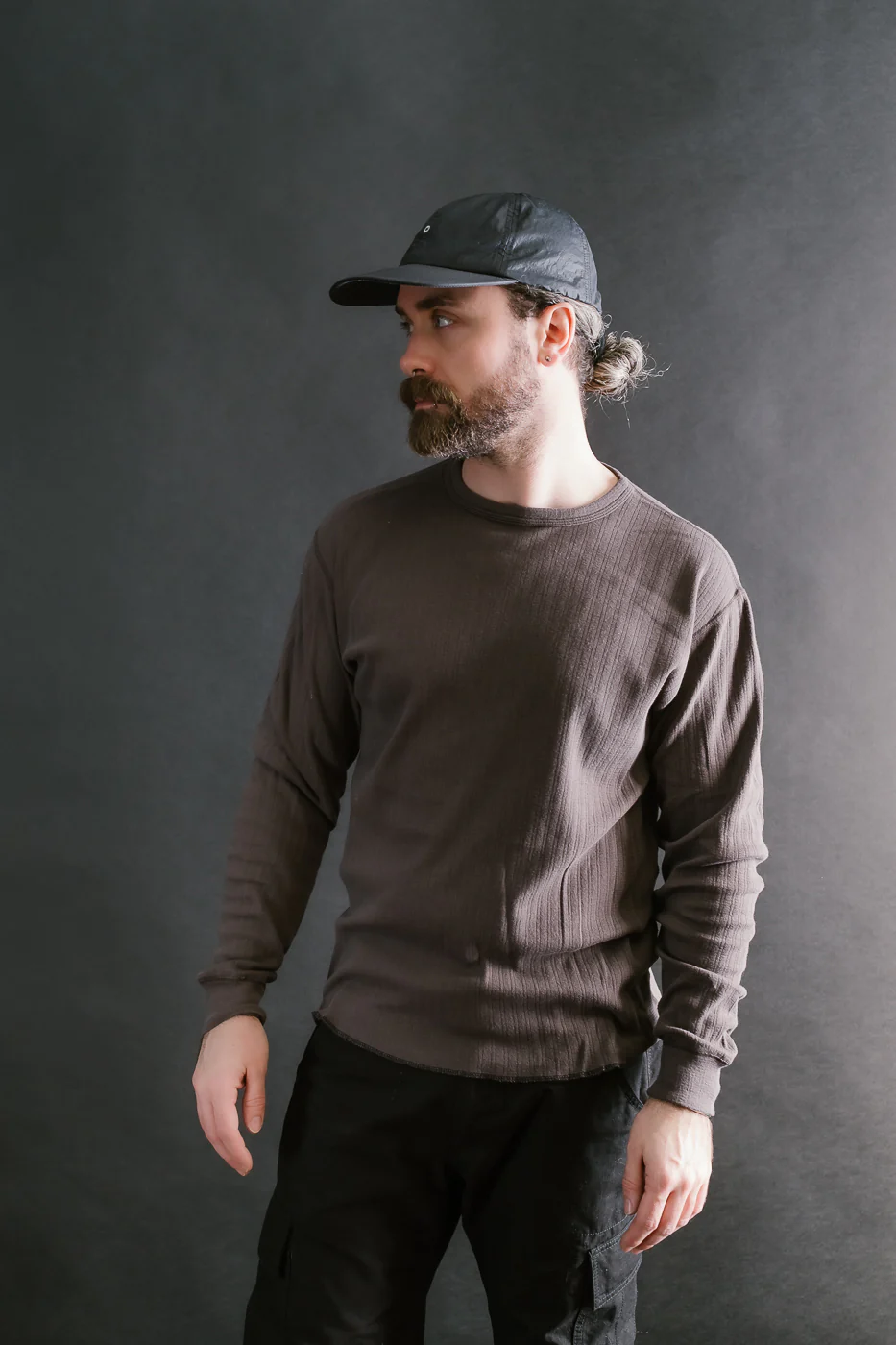 LRC1114 - Smooth Drop Needle Rib Knit LS Crew - Classic Black - Image 14