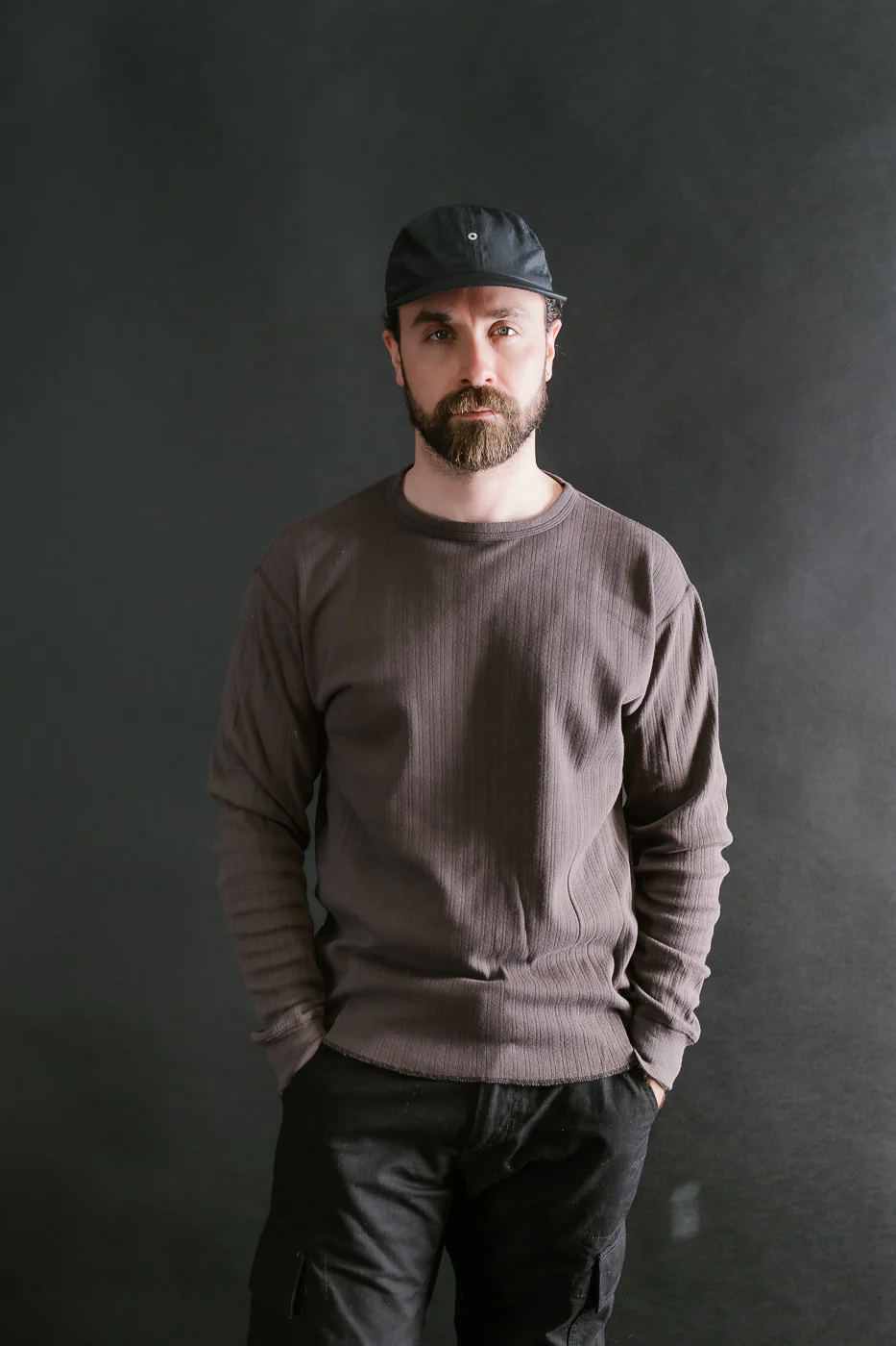 LRC1114 - Smooth Drop Needle Rib Knit LS Crew - Classic Black - Image 9