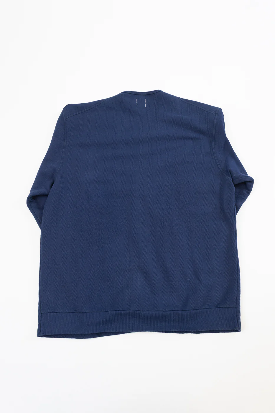 LRC1116 - Big Herringbone Pile Knit 50s Cardigan - French Navy - Image 5