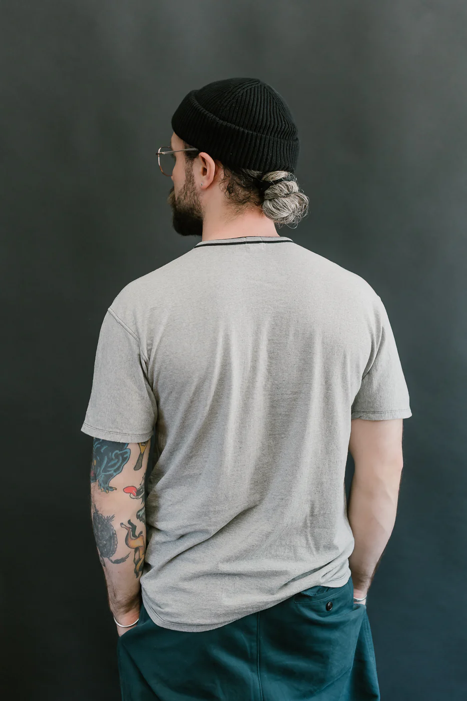 LRC1118 - Supima Cotton Classic Double Binder Crew - Two-tone Vintage Grey - Image 11