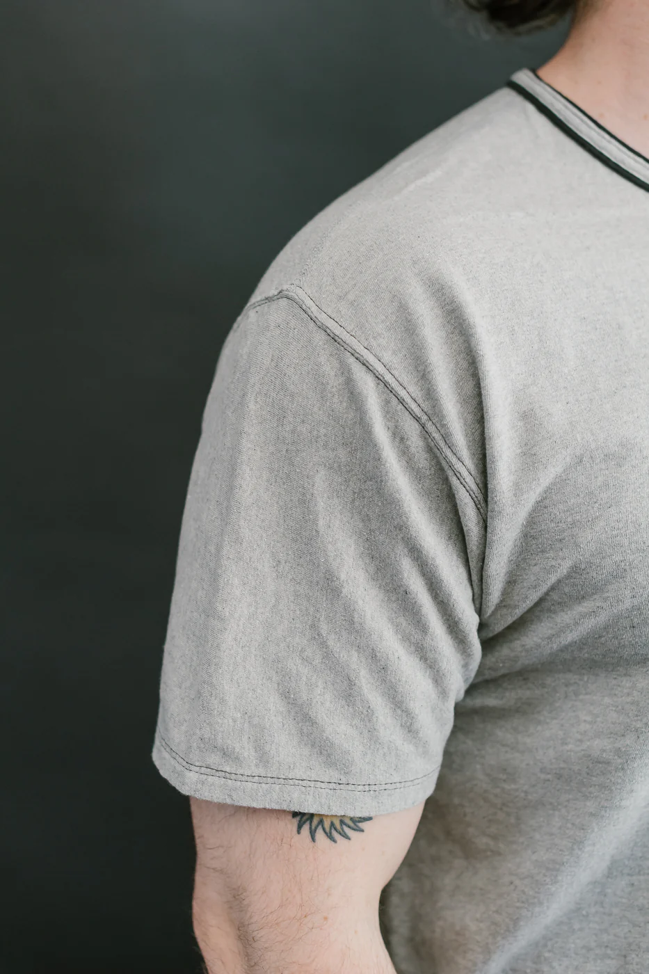 LRC1118 - Supima Cotton Classic Double Binder Crew - Two-tone Vintage Grey - Image 15