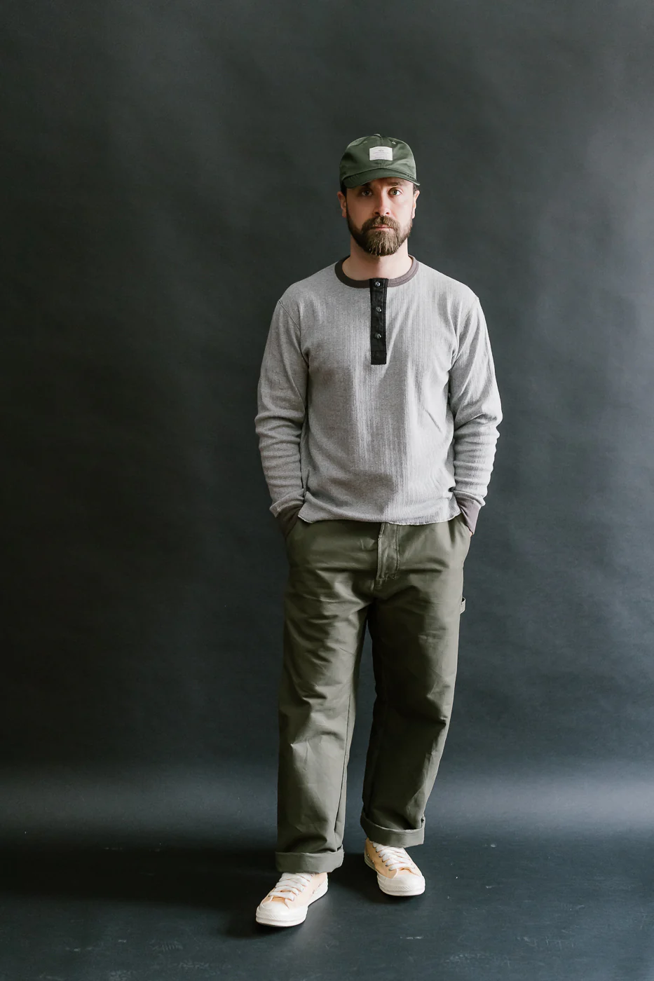 LRH1038 - Smooth Drop Needle Rib Knit Henley - Heather Gray 2Tone - Image 5