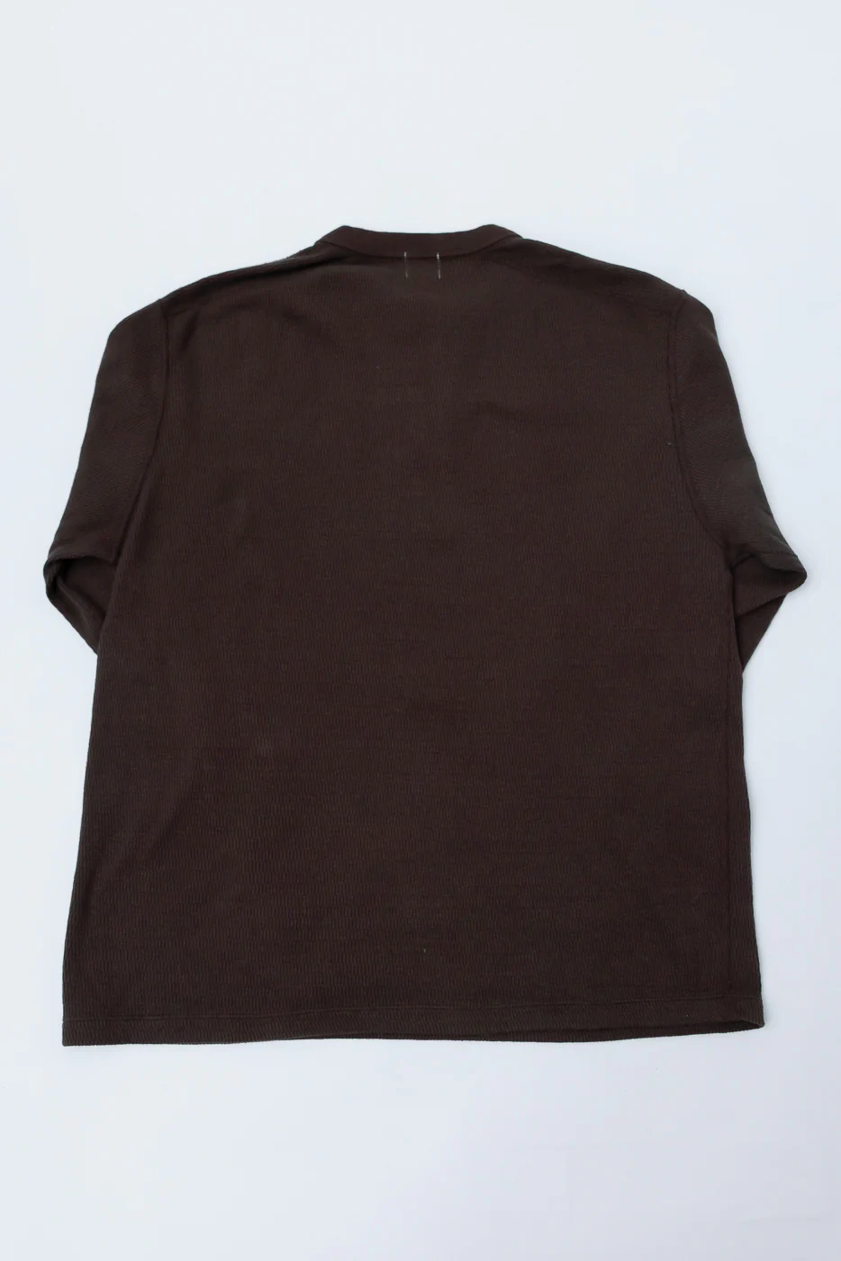 LRH1041 - Supima Long Sleeve Honeycomb Knit Henleyneck Thermal - Oak Brown - Image 4