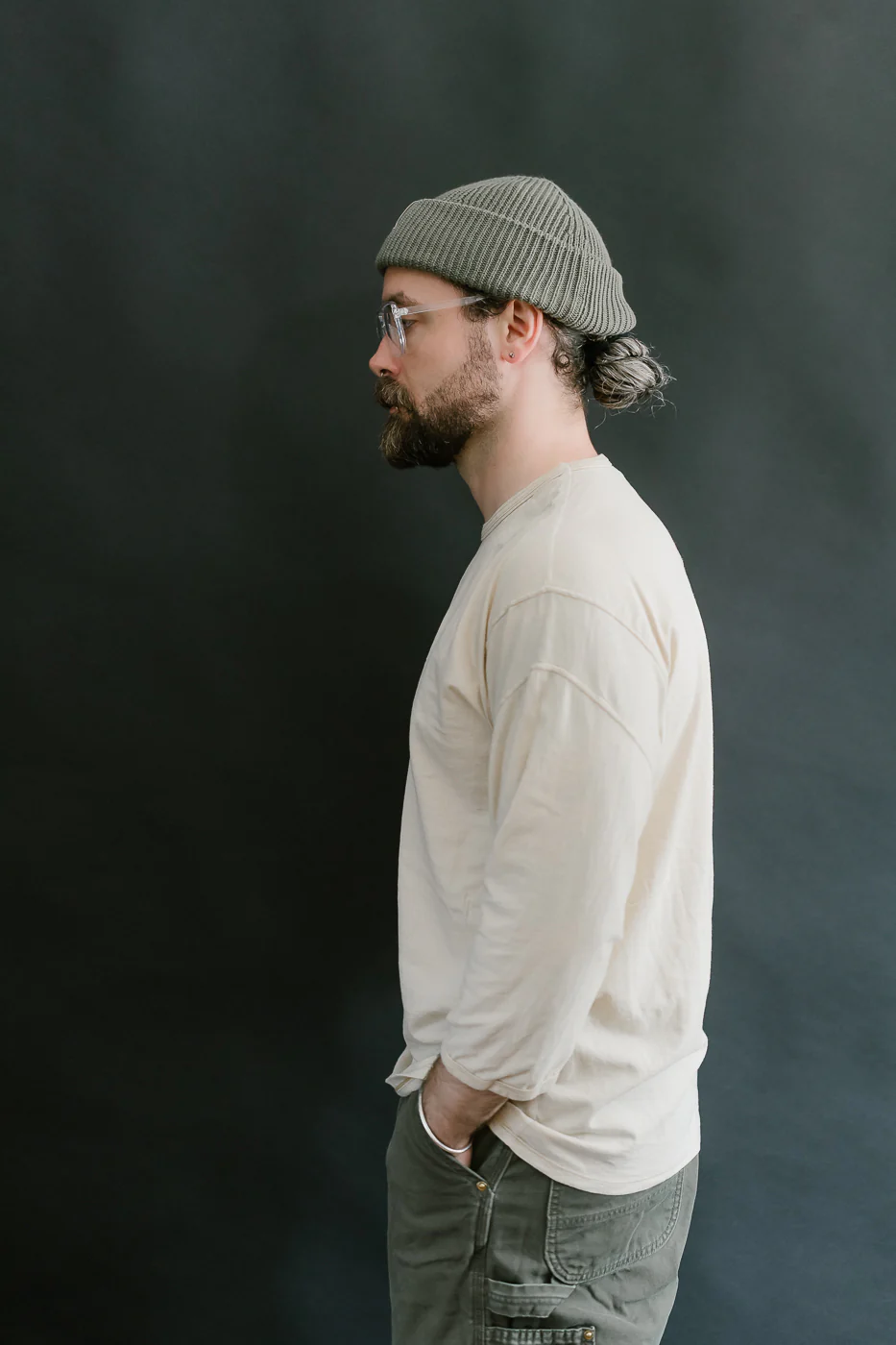 LRC1117 - Supima Cotton 3/4 Sleeve Crew - Old Ivory - Image 10