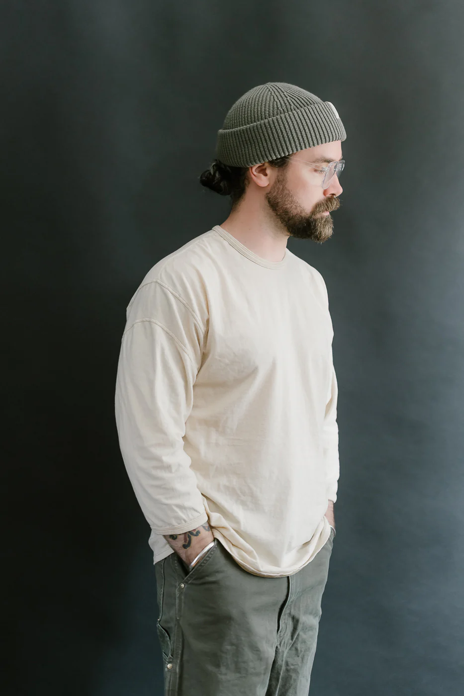 LRC1117 - Supima Cotton 3/4 Sleeve Crew - Old Ivory - Image 13
