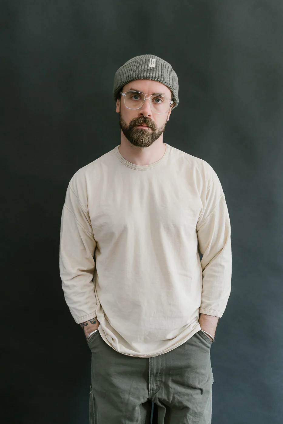 LRC1117 - Supima Cotton 3/4 Sleeve Crew - Old Ivory - Image 14