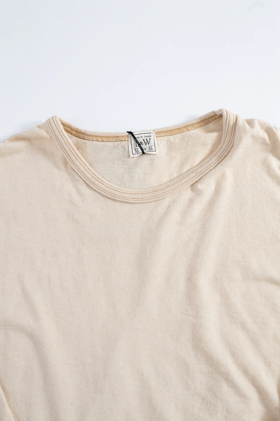 LRC1117 - Supima Cotton 3/4 Sleeve Crew - Old Ivory - Image 2