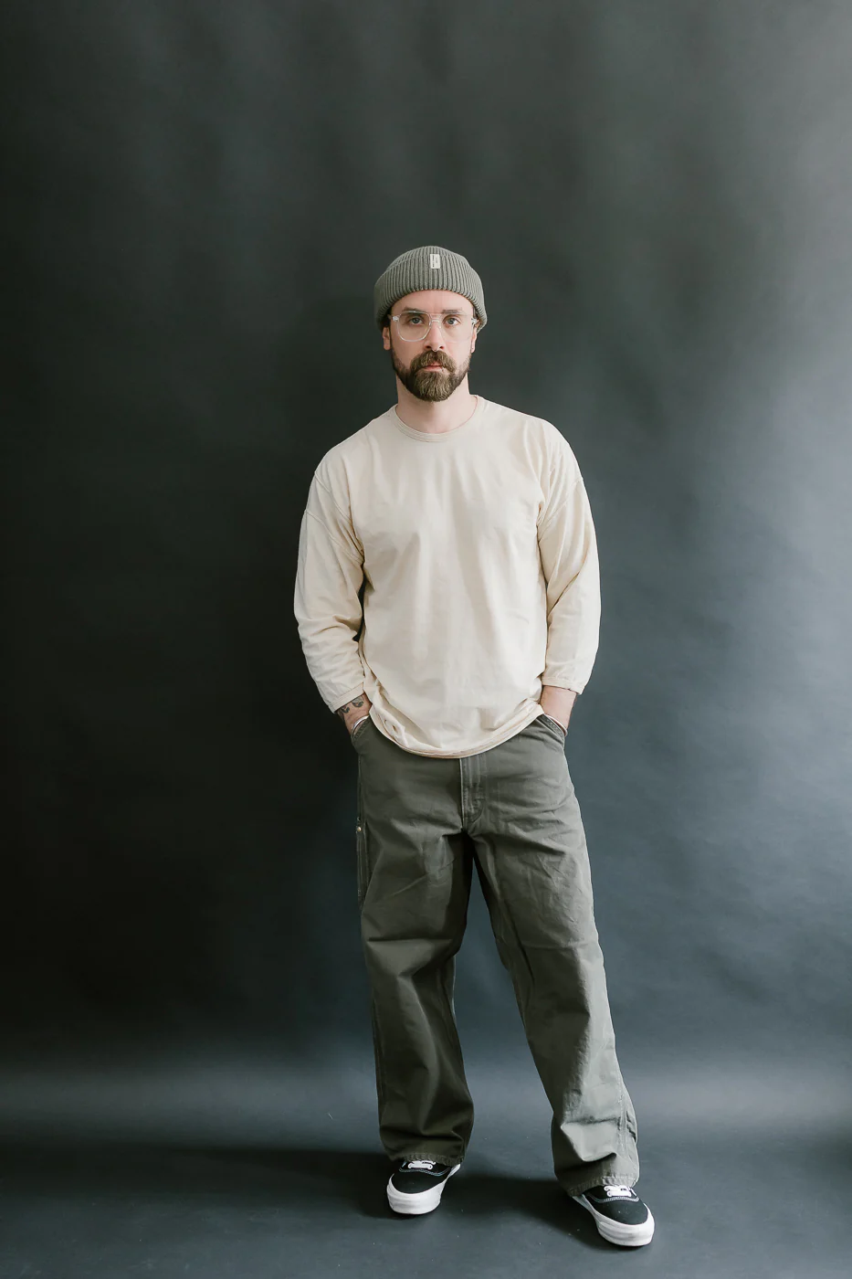 LRC1117 - Supima Cotton 3/4 Sleeve Crew - Old Ivory - Image 5