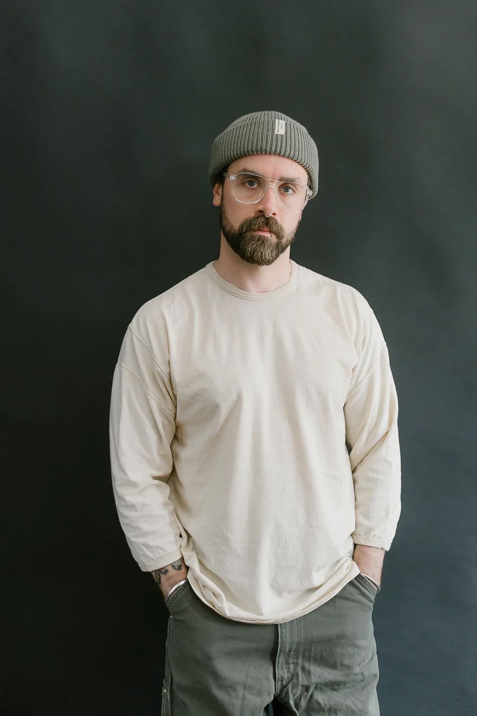 LRC1117 - Supima Cotton 3/4 Sleeve Crew - Old Ivory - Image 8