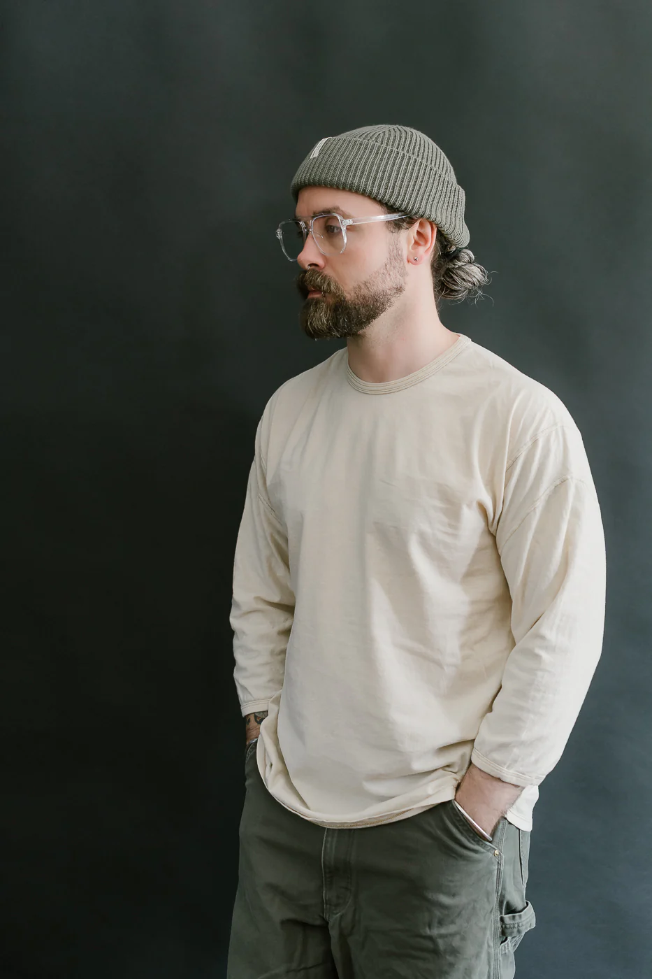 LRC1117 - Supima Cotton 3/4 Sleeve Crew - Old Ivory - Image 9