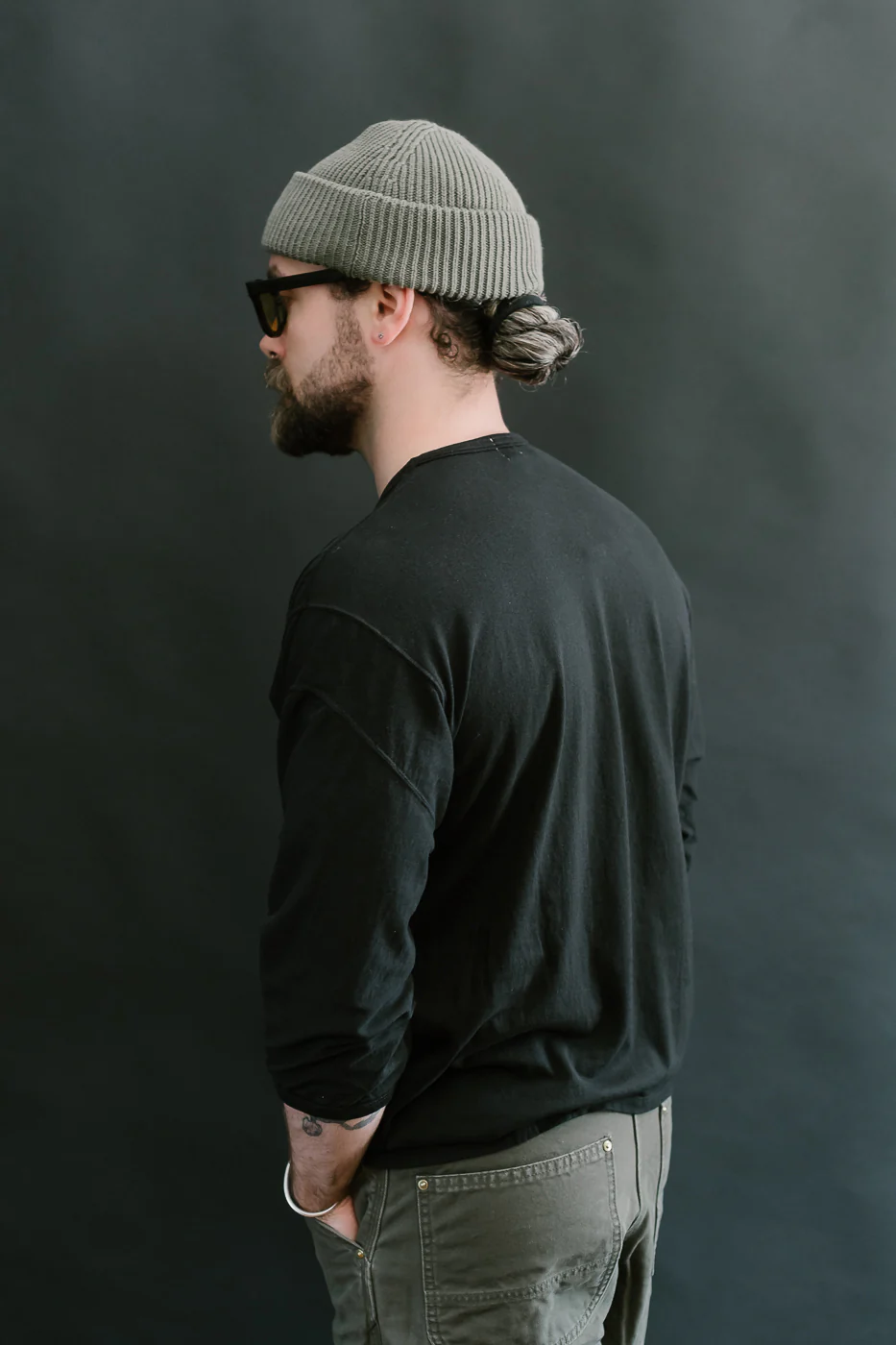 LRC1117 - Supima Cotton 3/4 Sleeve Crew - Royal Black - Image 10