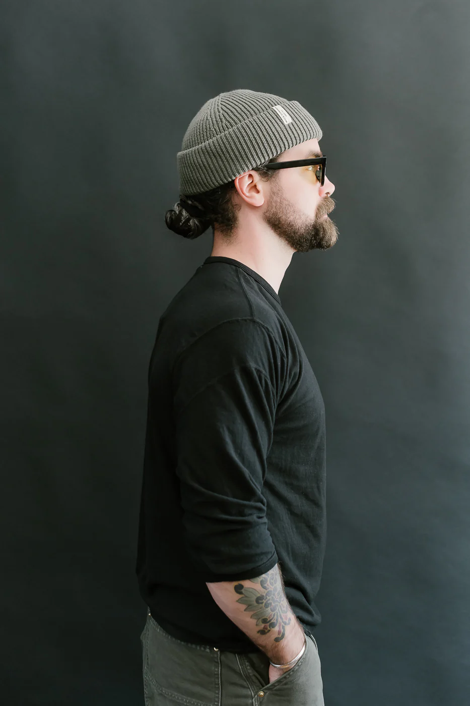 LRC1117 - Supima Cotton 3/4 Sleeve Crew - Royal Black - Image 12