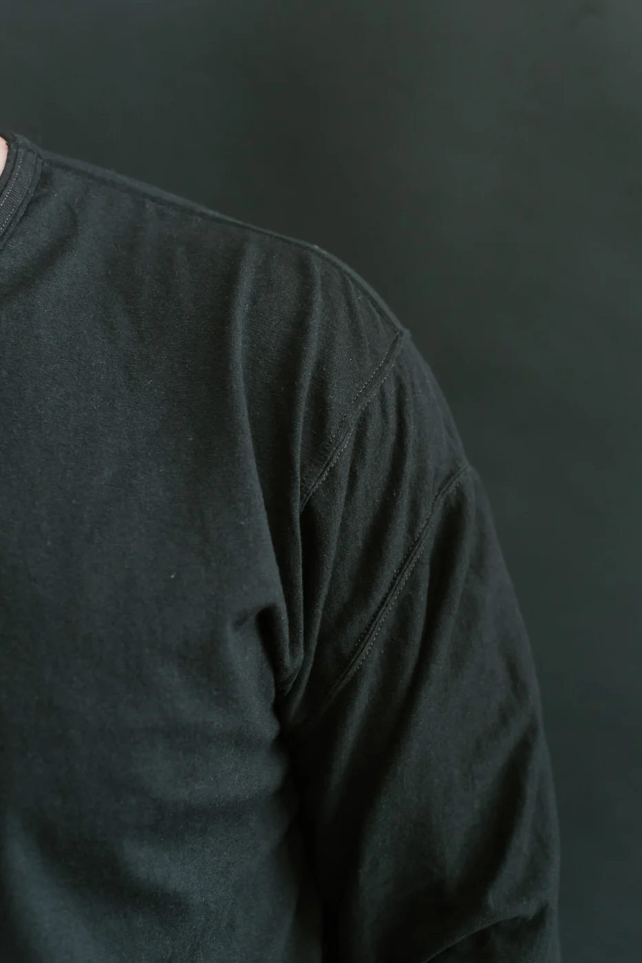LRC1117 - Supima Cotton 3/4 Sleeve Crew - Royal Black - Image 14