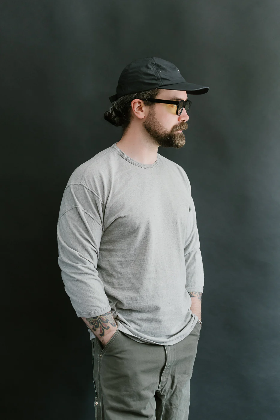 LRC1117 - Supima Cotton 3/4 Sleeve Crew - Vintage Grey - Image 13