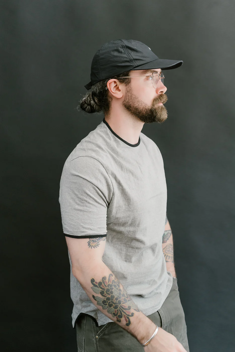 LRC1119 - Supima Cotton Edge Piping Classic Crew - Two Tone Vintage Grey - Image 10