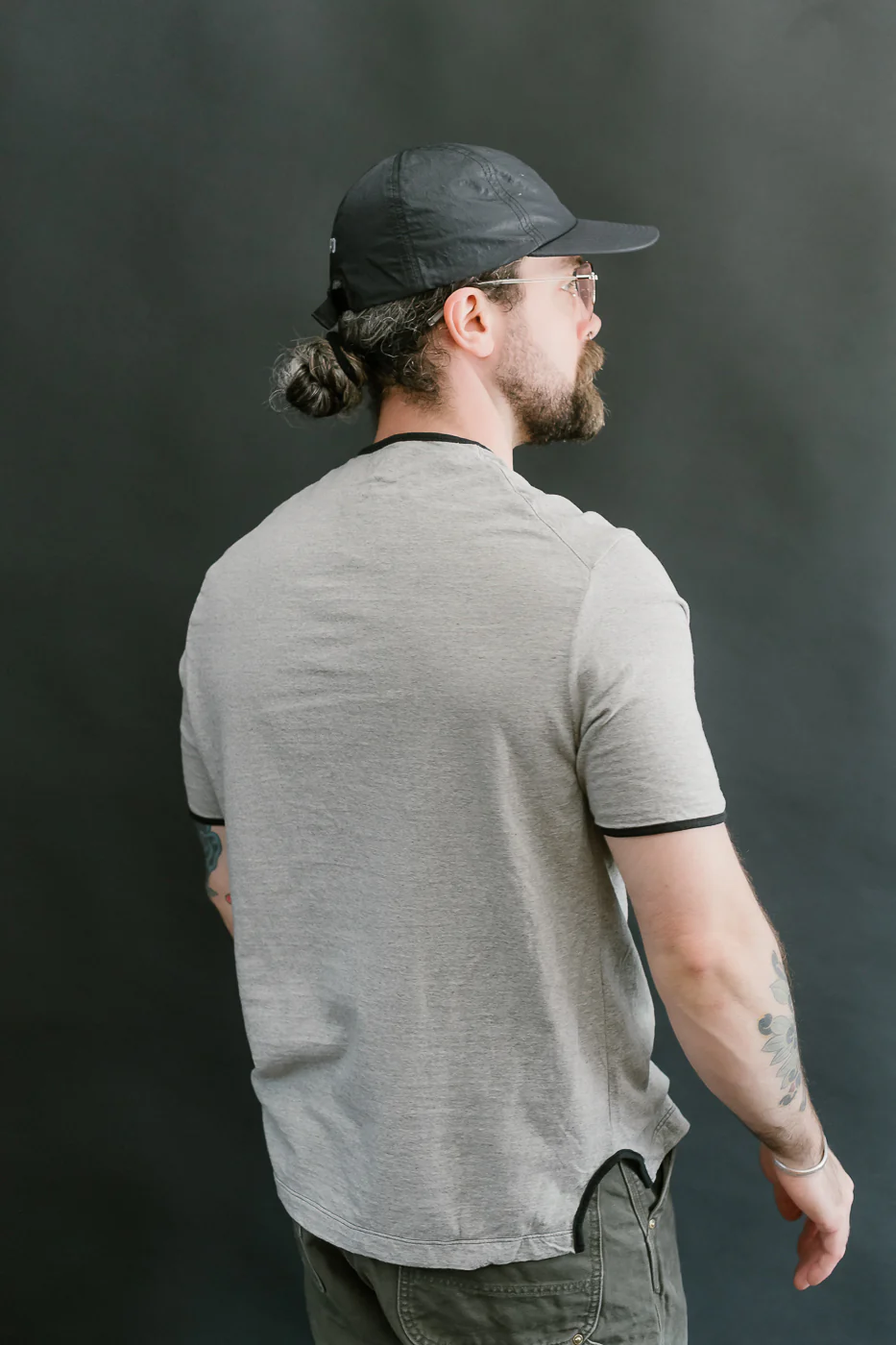 LRC1119 - Supima Cotton Edge Piping Classic Crew - Two Tone Vintage Grey - Image 11