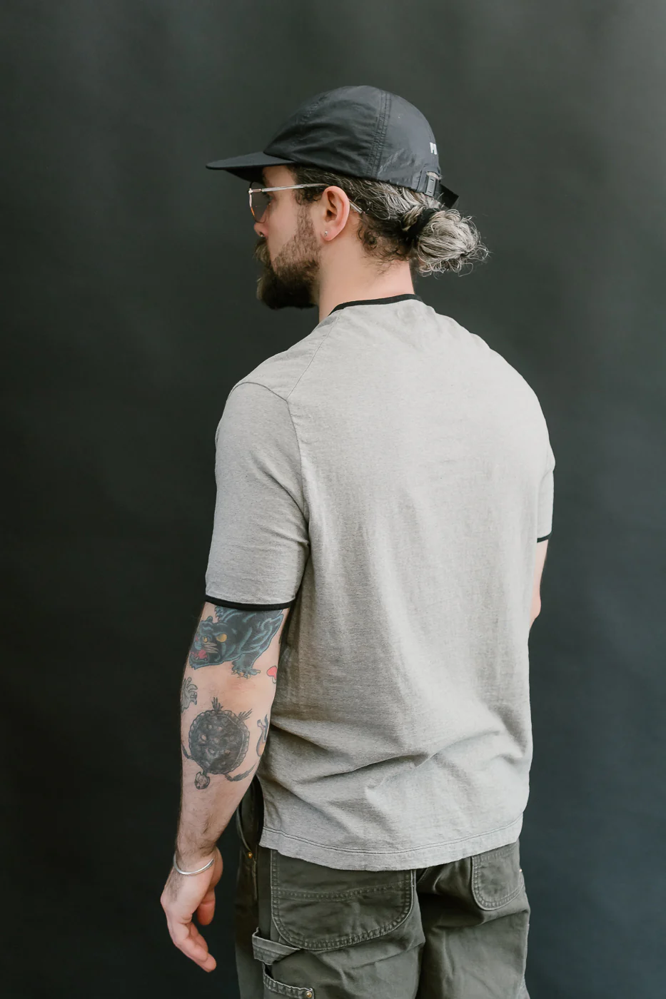LRC1119 - Supima Cotton Edge Piping Classic Crew - Two Tone Vintage Grey - Image 12
