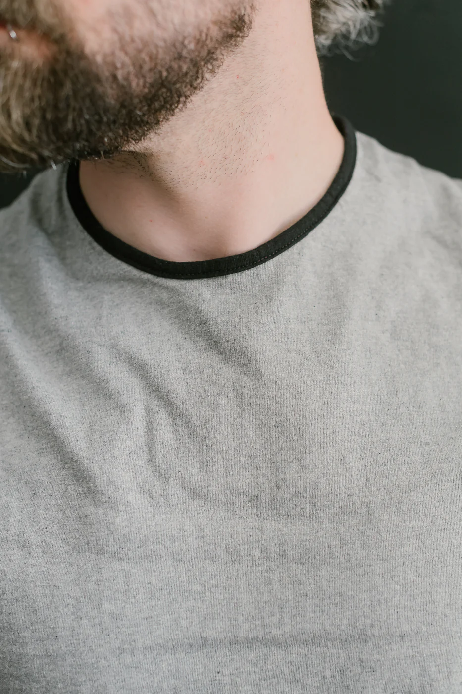 LRC1119 - Supima Cotton Edge Piping Classic Crew - Two Tone Vintage Grey - Image 15