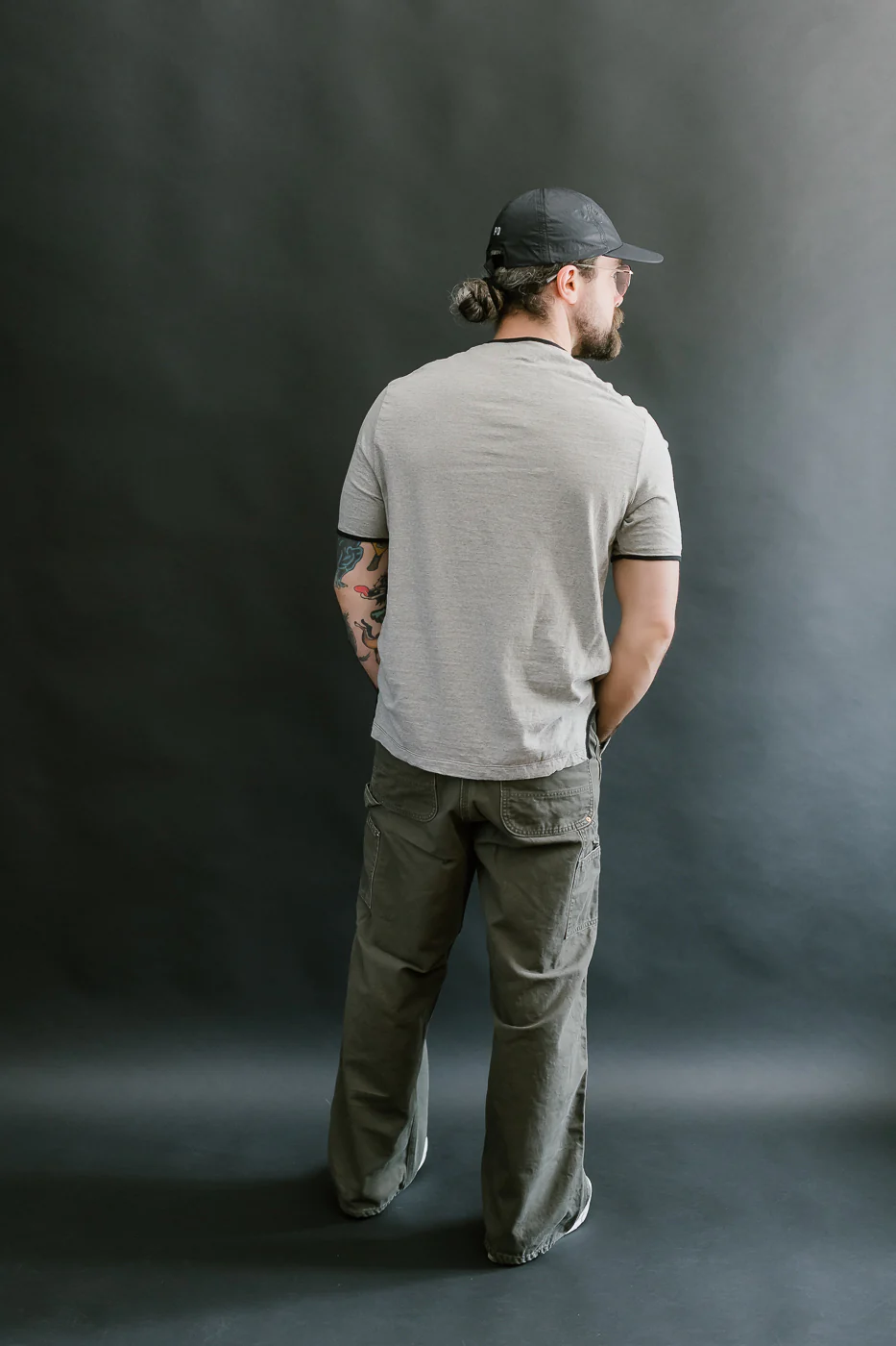 LRC1119 - Supima Cotton Edge Piping Classic Crew - Two Tone Vintage Grey - Image 8