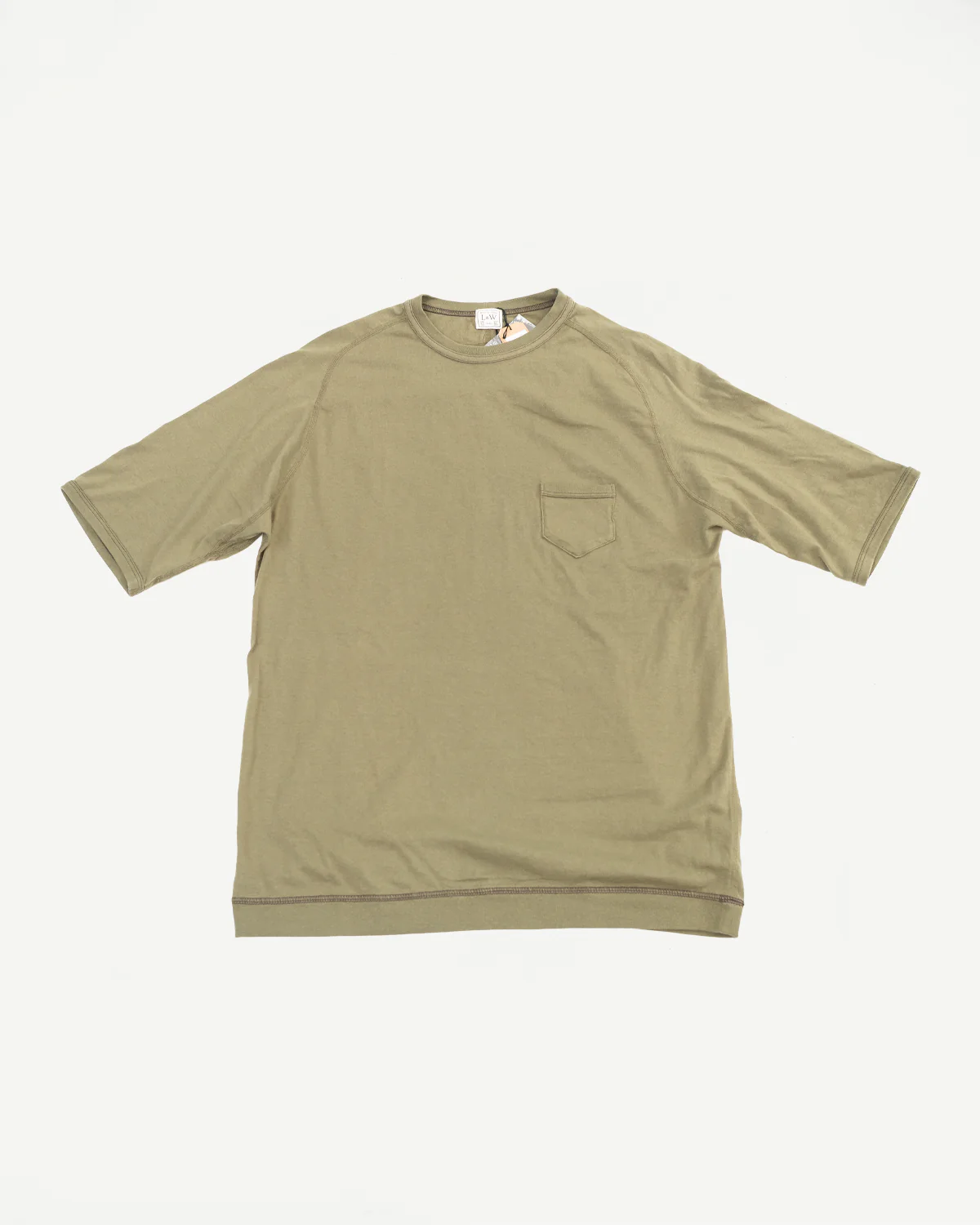 LRC1120 - Supima Cotton Freedom Sleeve Pocket Crew - Antique Olive