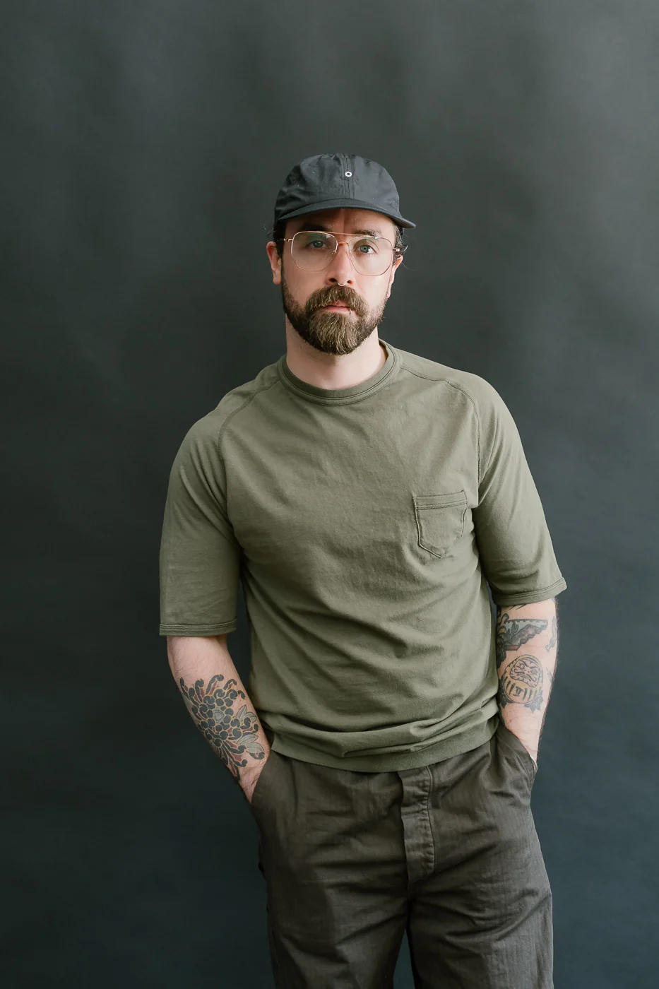 LRC1120 - Supima Cotton Freedom Sleeve Pocket Crew - Antique Olive - Image 10