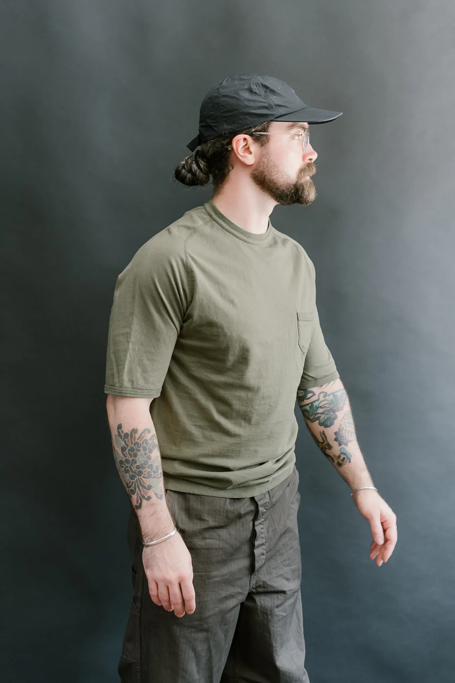 LRC1120 - Supima Cotton Freedom Sleeve Pocket Crew - Antique Olive - Image 14