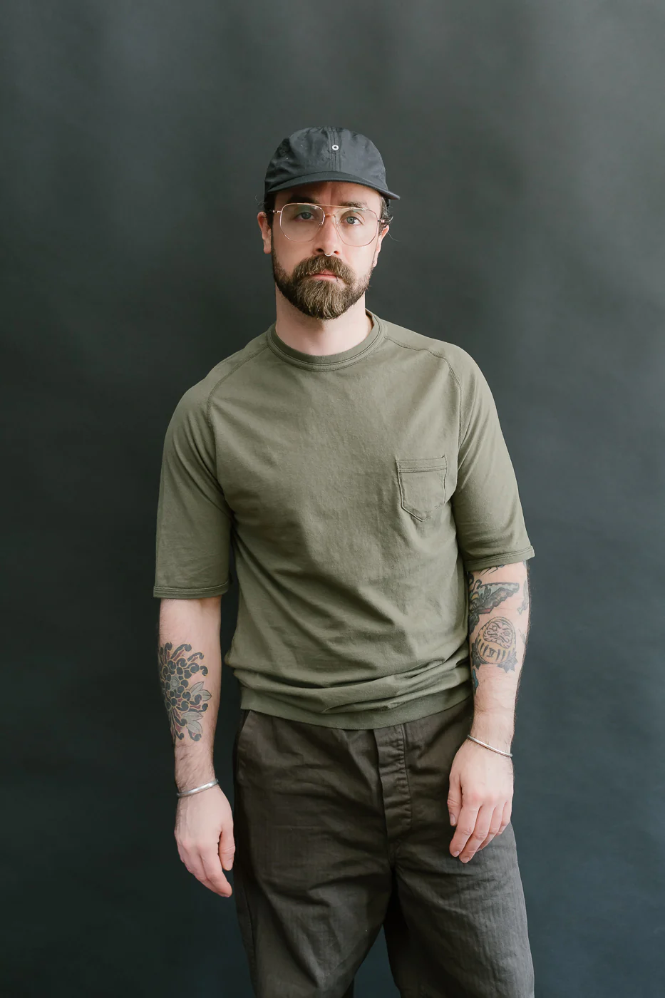 LRC1120 - Supima Cotton Freedom Sleeve Pocket Crew - Antique Olive - Image 15