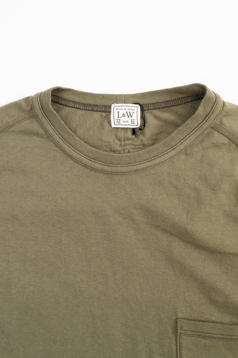 LRC1120 - Supima Cotton Freedom Sleeve Pocket Crew - Antique Olive - Image 2