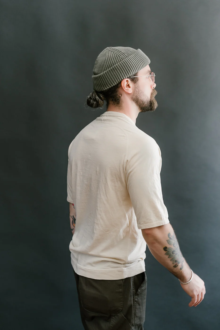 LRC1120 - Supima Cotton Freedom Sleeve Pocket Crew - Old Ivory - Image 12